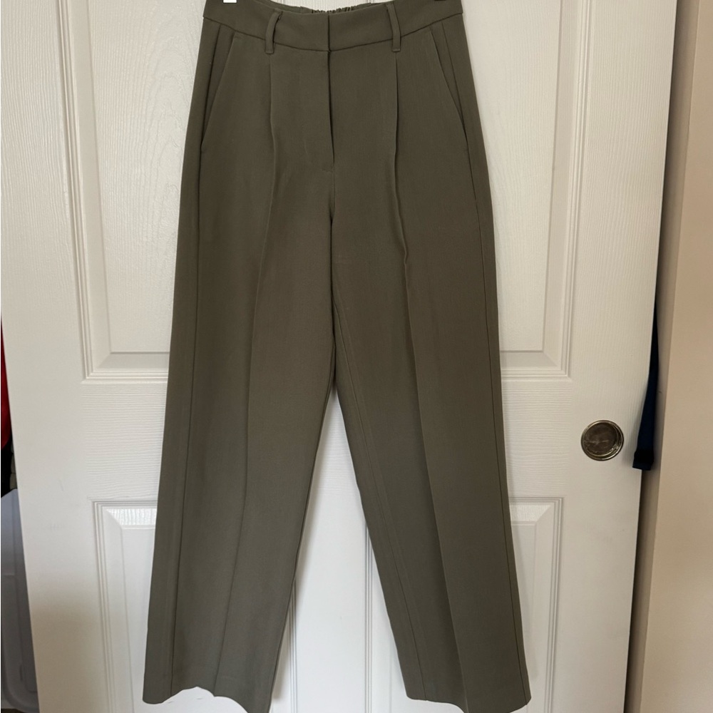 Taylor Olive Green Wide Leg Trousers